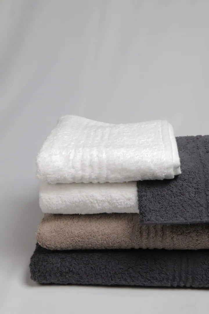 charcoal, white and beige Bath Towels