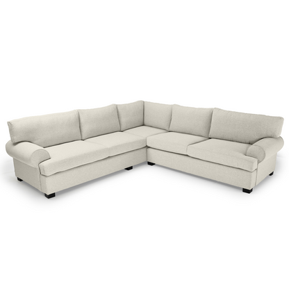 Miami L-Shaped Corner Couch, combining modern design with slanted arms for a sleek look.