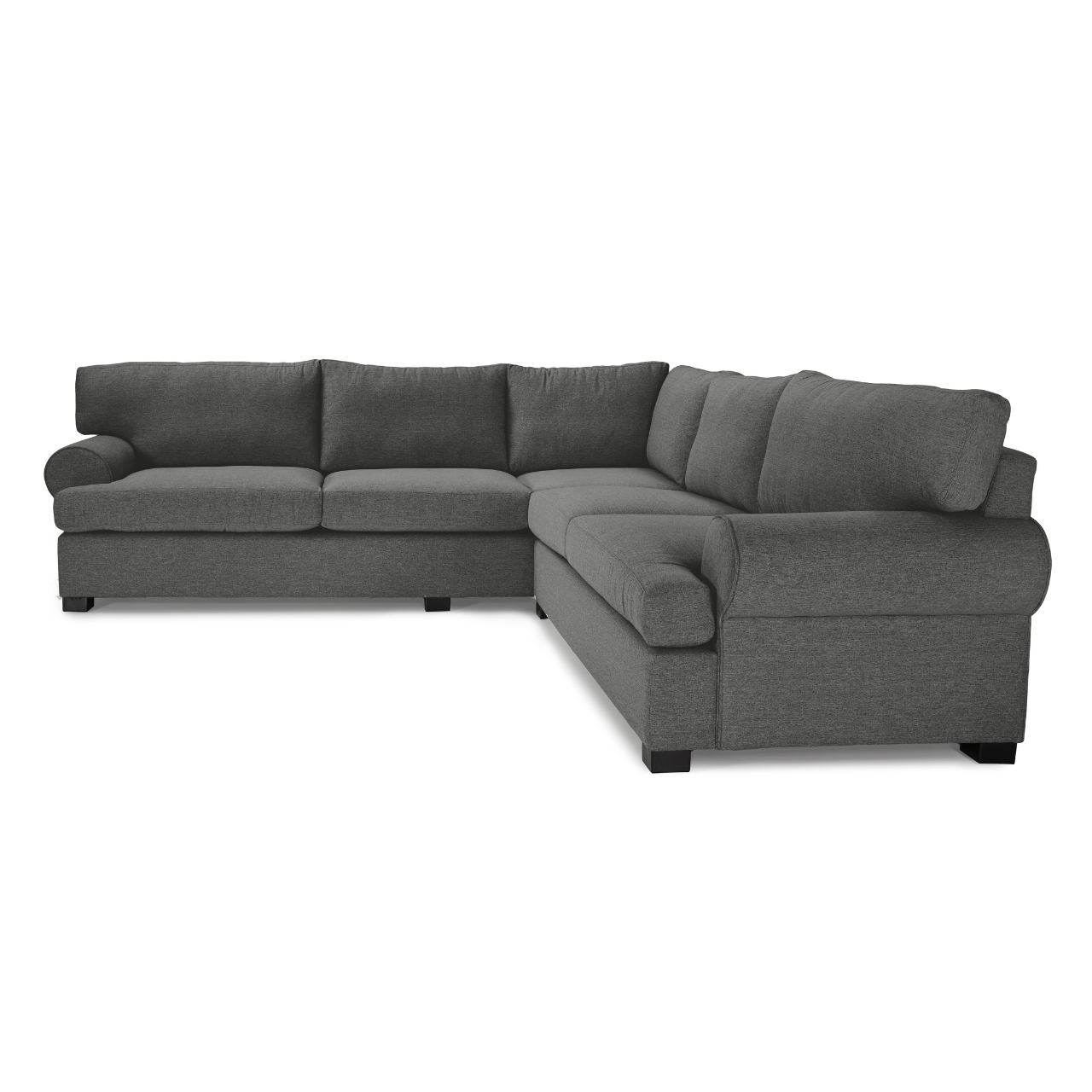Miami L-Shaped Corner Couch with slanted arms, available in various fabrics and colours.