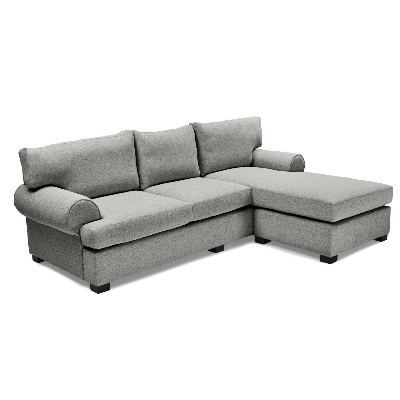Elegant Isabella L-Shaped Daybed featuring round arms and a spacious, comfortable design.