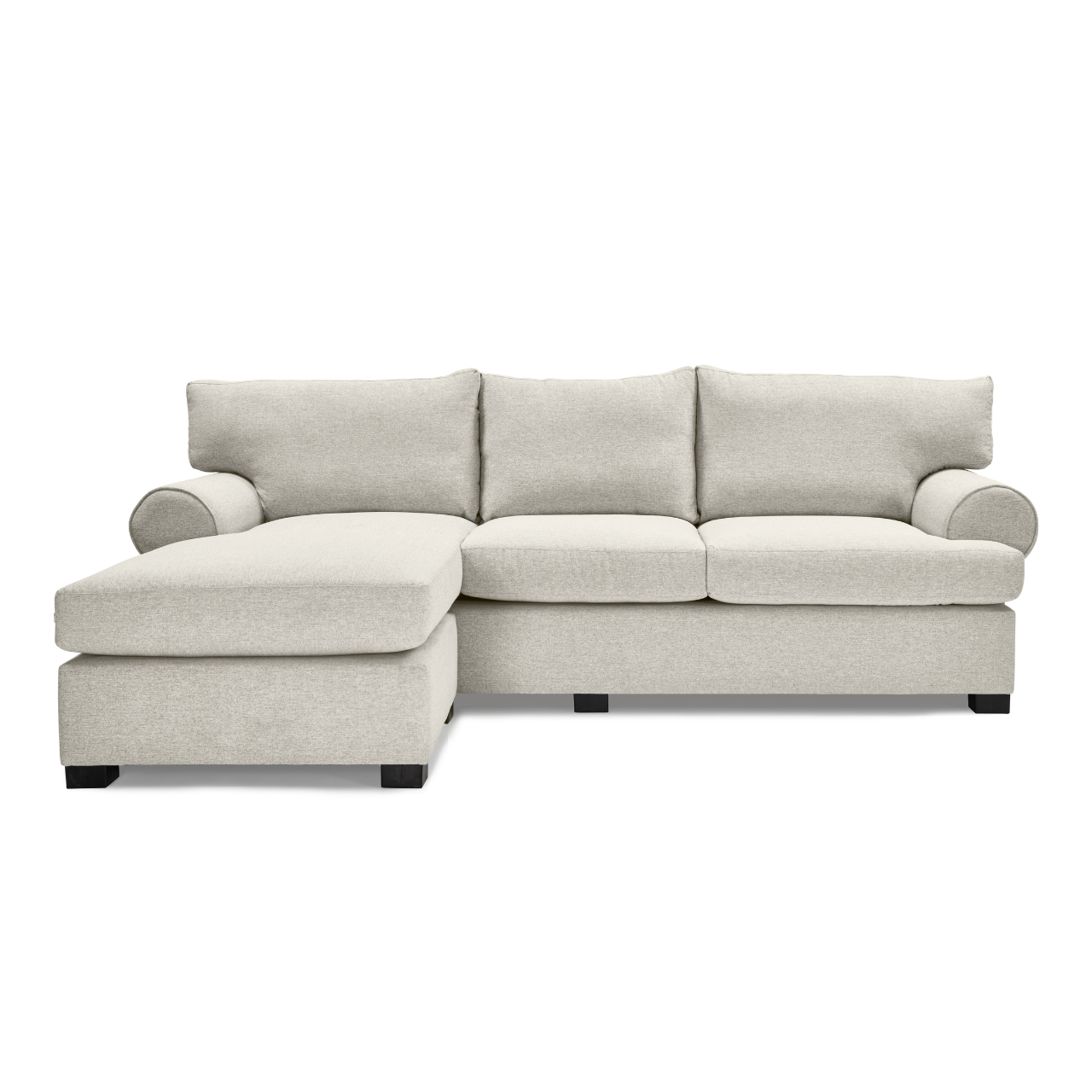 Timeless Isabella L-Shaped Daybed with round arms, ideal for modern and classic décor.