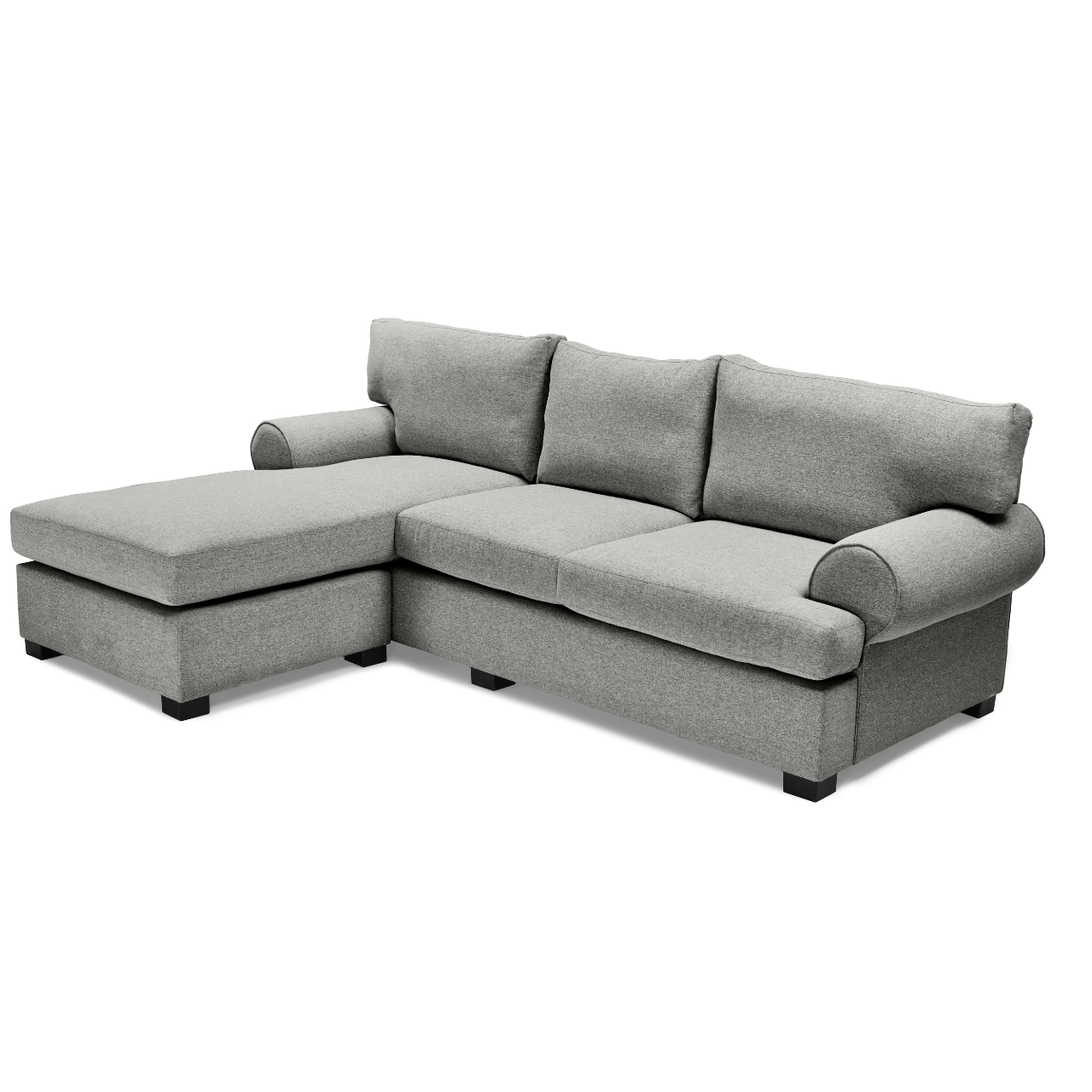 Elegant Isabella L-Shaped Daybed featuring round arms and a spacious, comfortable design.