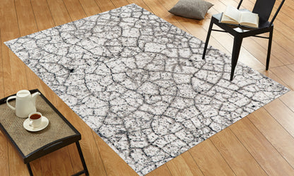 Lynx Stone rug styled in a living room