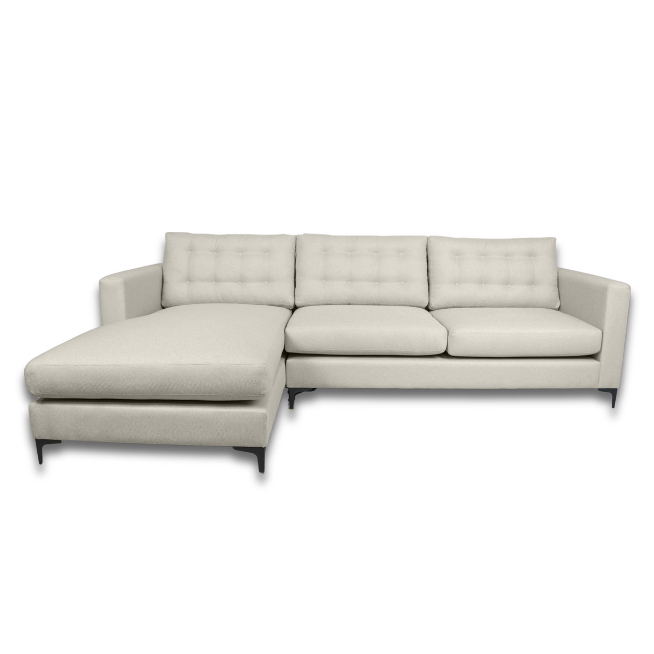  Lisa L-Shaped Daybed with elegant button detail on cushions, perfect for stylish seating.