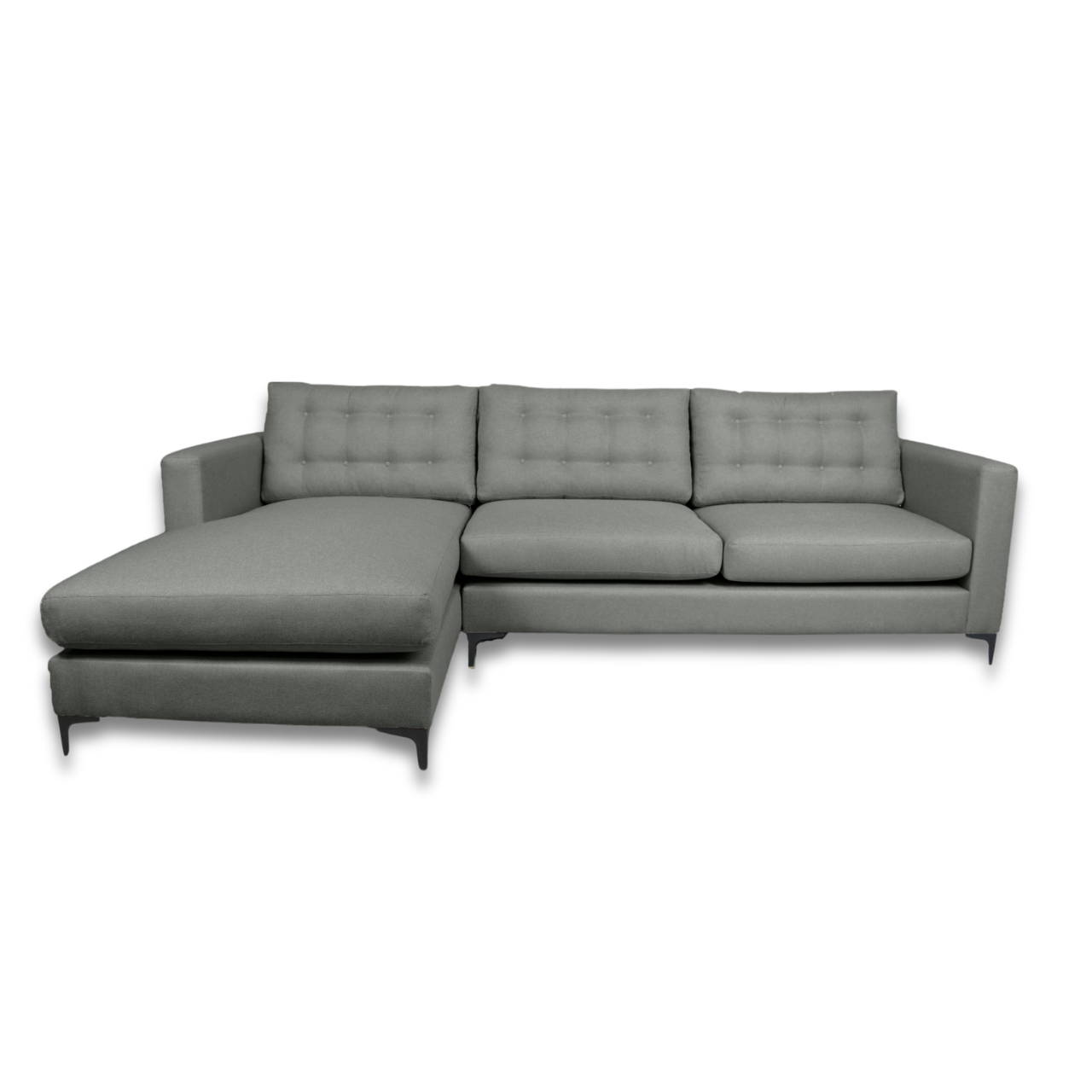 Stylish Lisa L-Shaped Daybed with button-detailed cushions and customizable upholstery.
