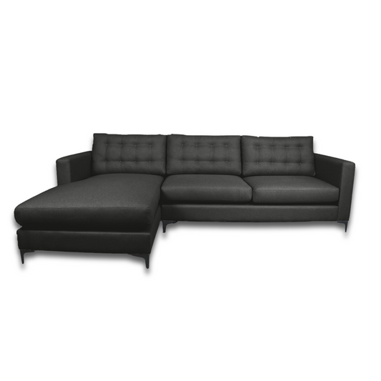  Lisa L-Shaped Daybed with elegant button detail on cushions, perfect for stylish seating.
