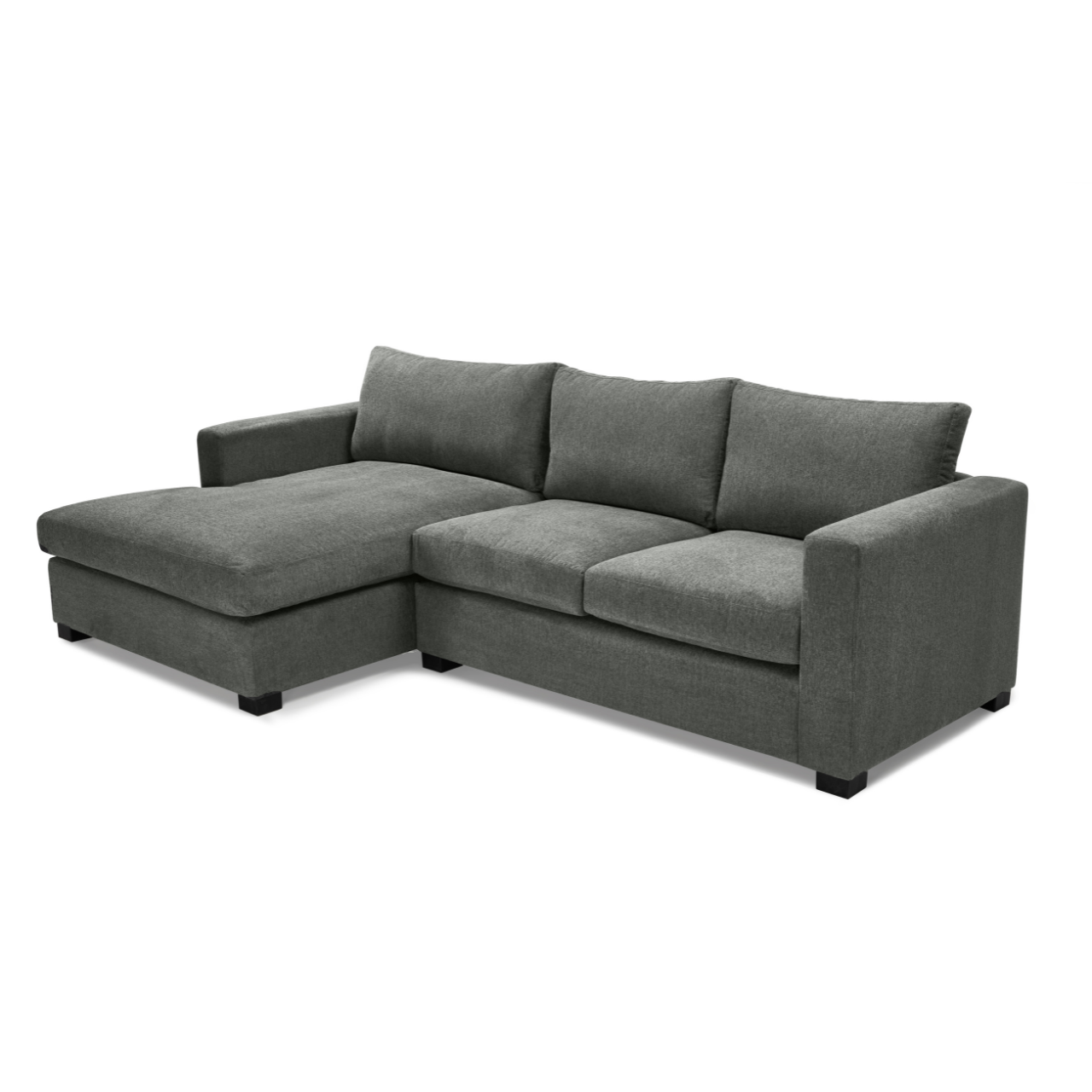 Modular Mexico L-Shape Daybed with a Universal Daybed, perfect for customizable living spaces shown in charcoal