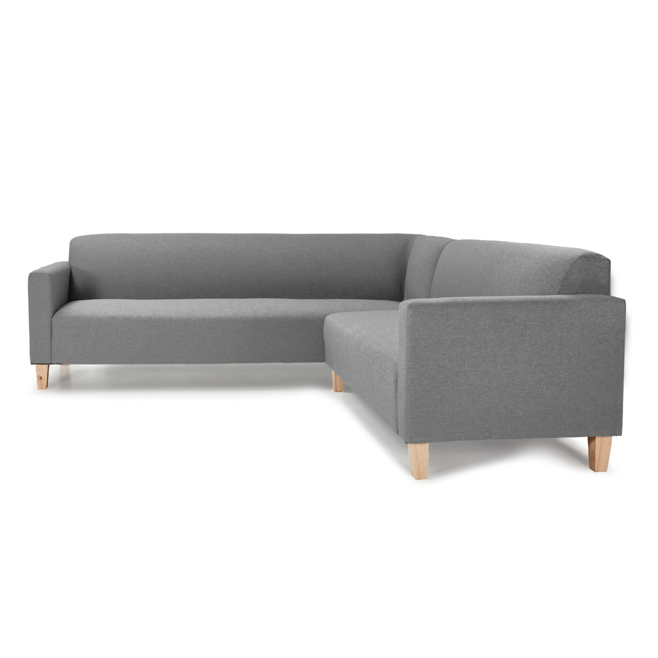 Comfortable and space-saving New York L-Shaped Corner Couch with wooden legs, perfect for small living areas.