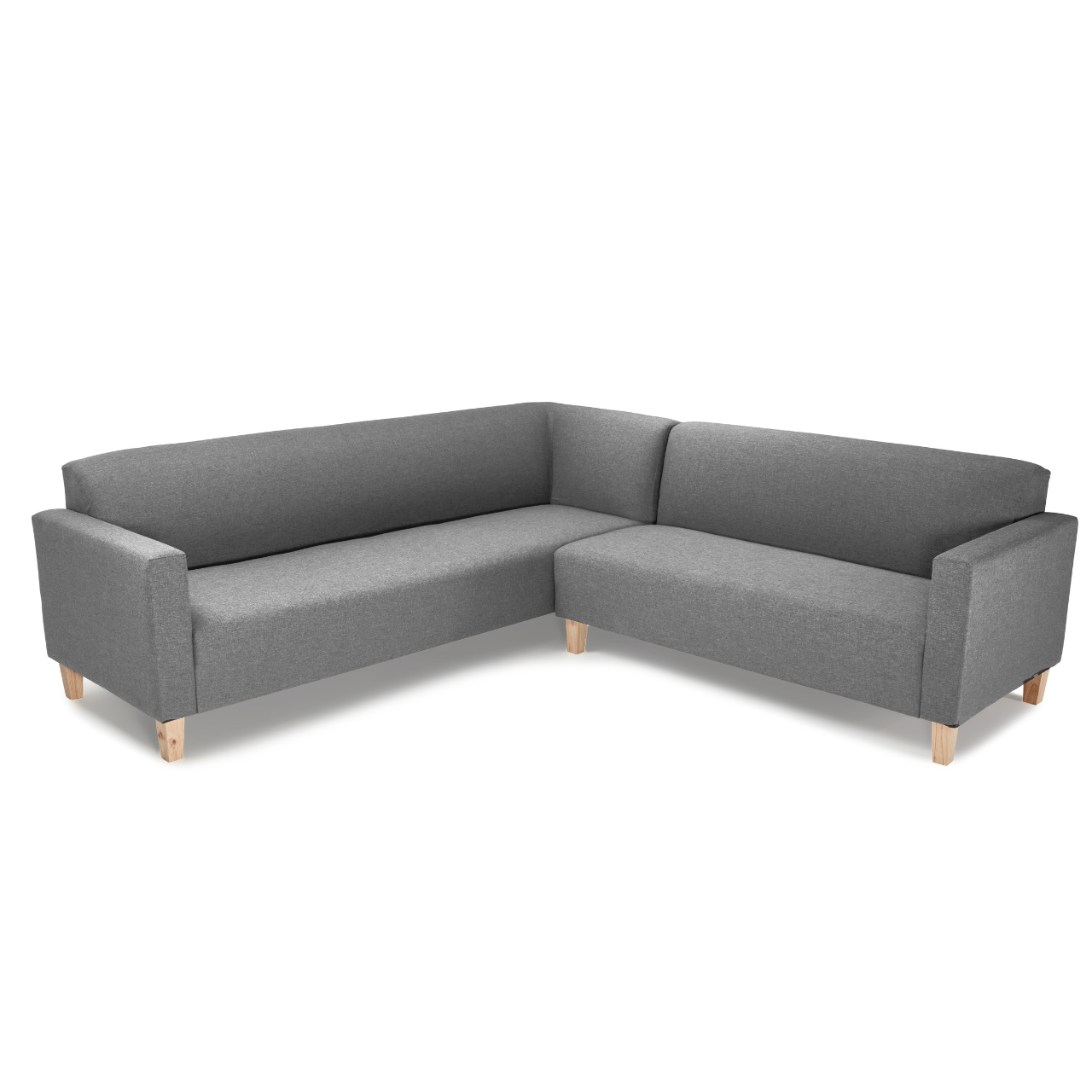 Comfortable and space-saving New York L-Shaped Corner Couch with wooden legs, perfect for small living areas.