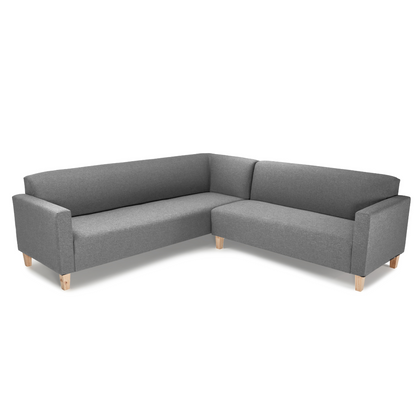 Comfortable and space-saving New York L-Shaped Corner Couch with wooden legs, perfect for small living areas.