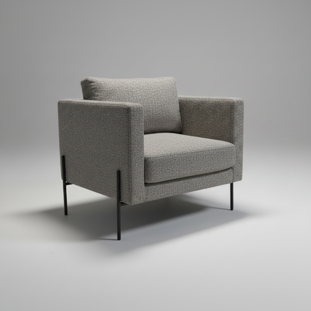 Gray armchair on a gray background