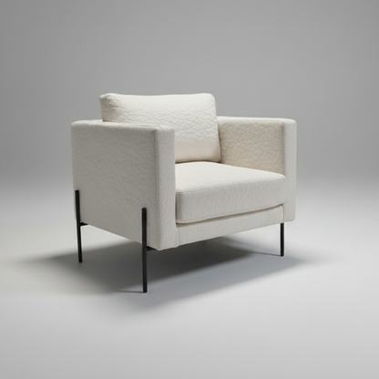 White armchair on a gray background