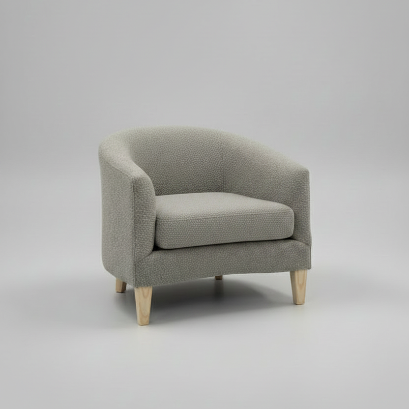 Gray armchair on a light gray background