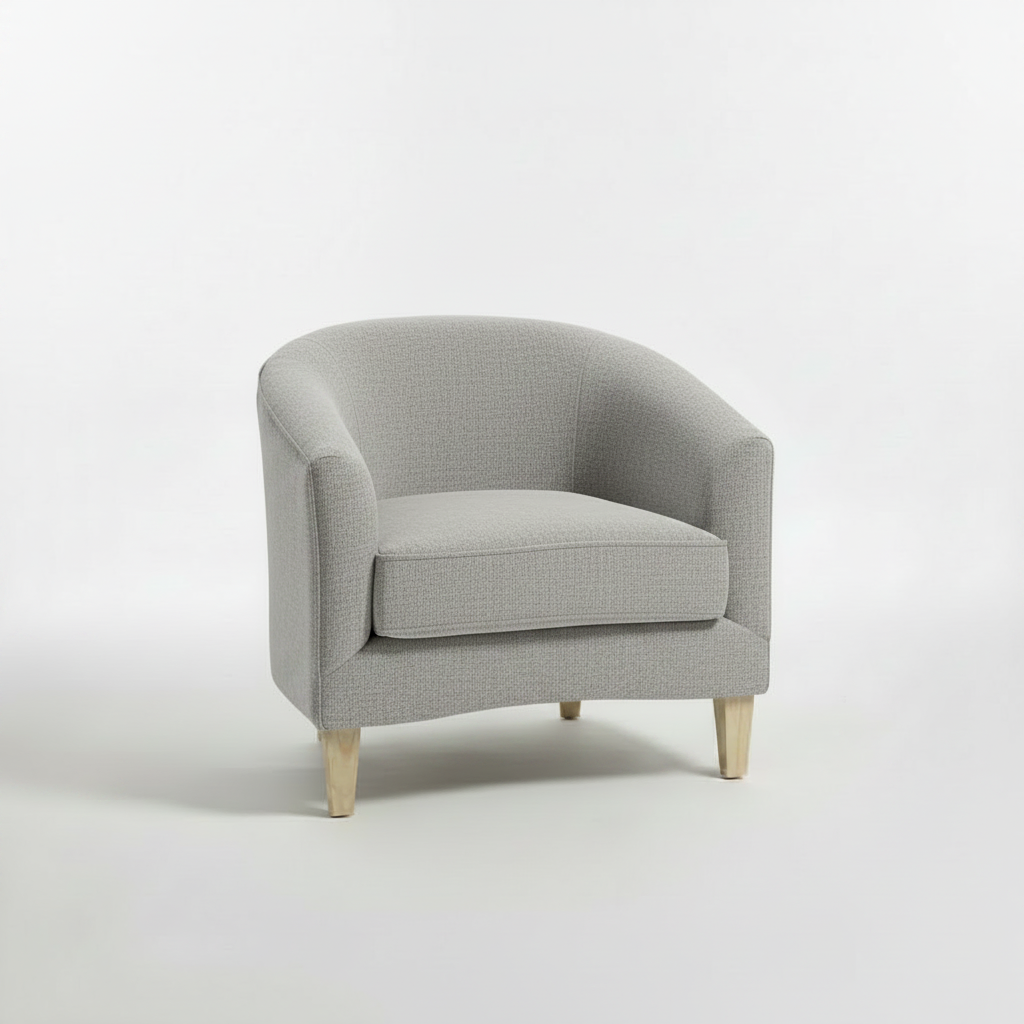 Gray armchair on a white background