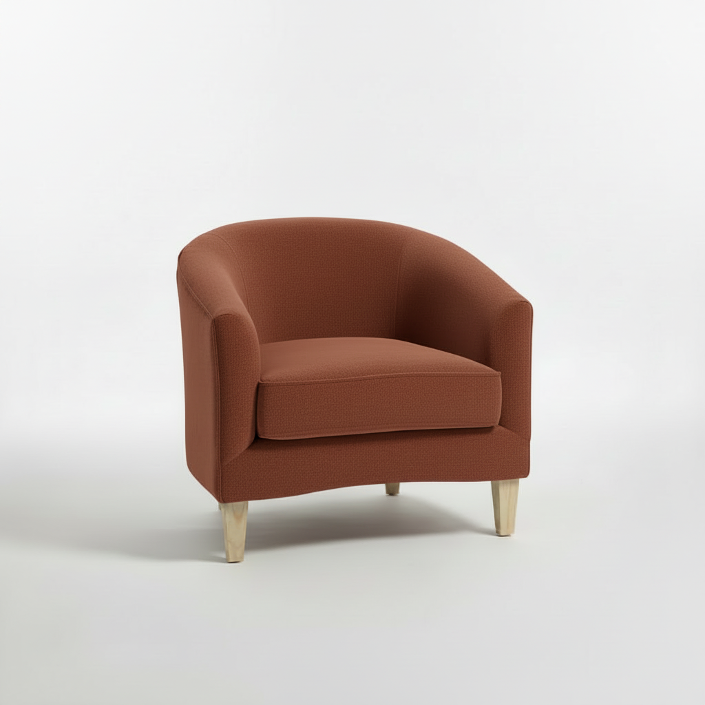 Green armchair on a white background