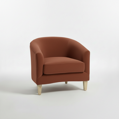 Green armchair on a white background