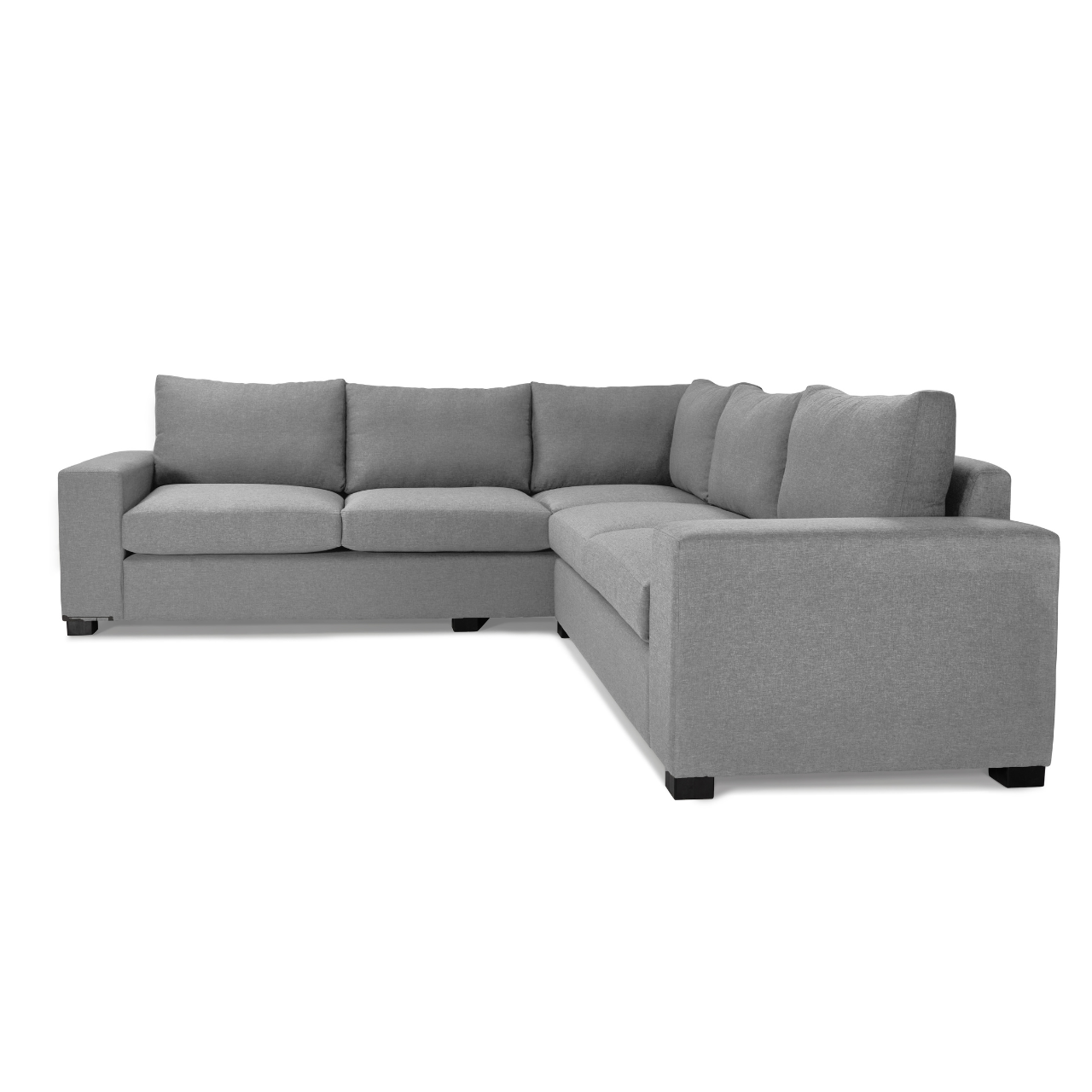 Modern Peter L-Shaped Corner Couch with bold square arms, ideal for contemporary living rooms.