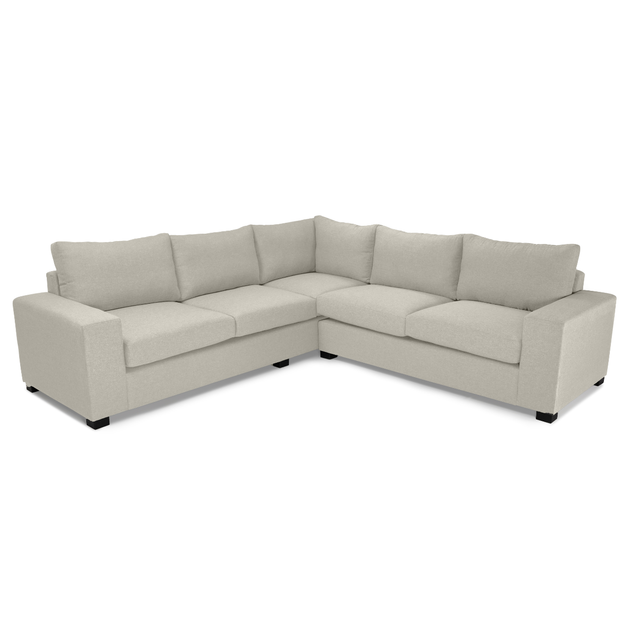 Peter L-Shaped Corner Couch with bold square arms, offering modern and stylish seating.