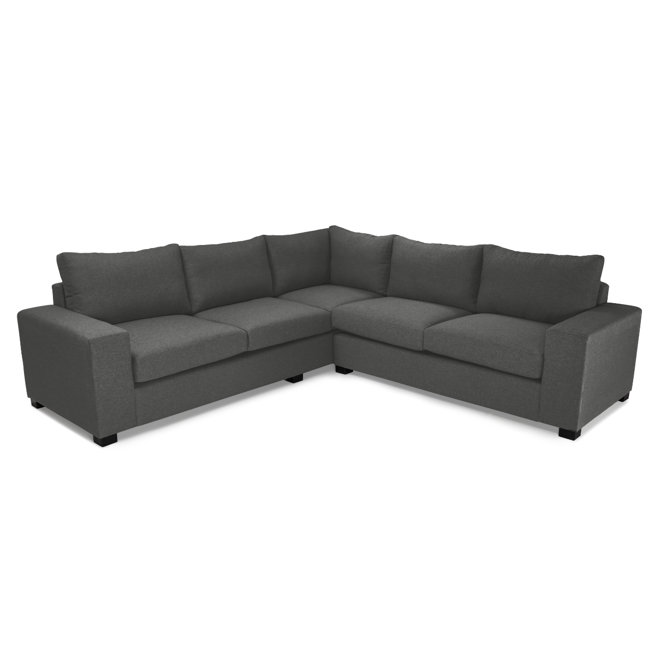 Peter L-Shaped Corner Couch with bold square arms, offering modern and stylish seating.