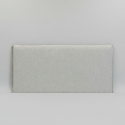 Headboard with leather detail on a light grey background