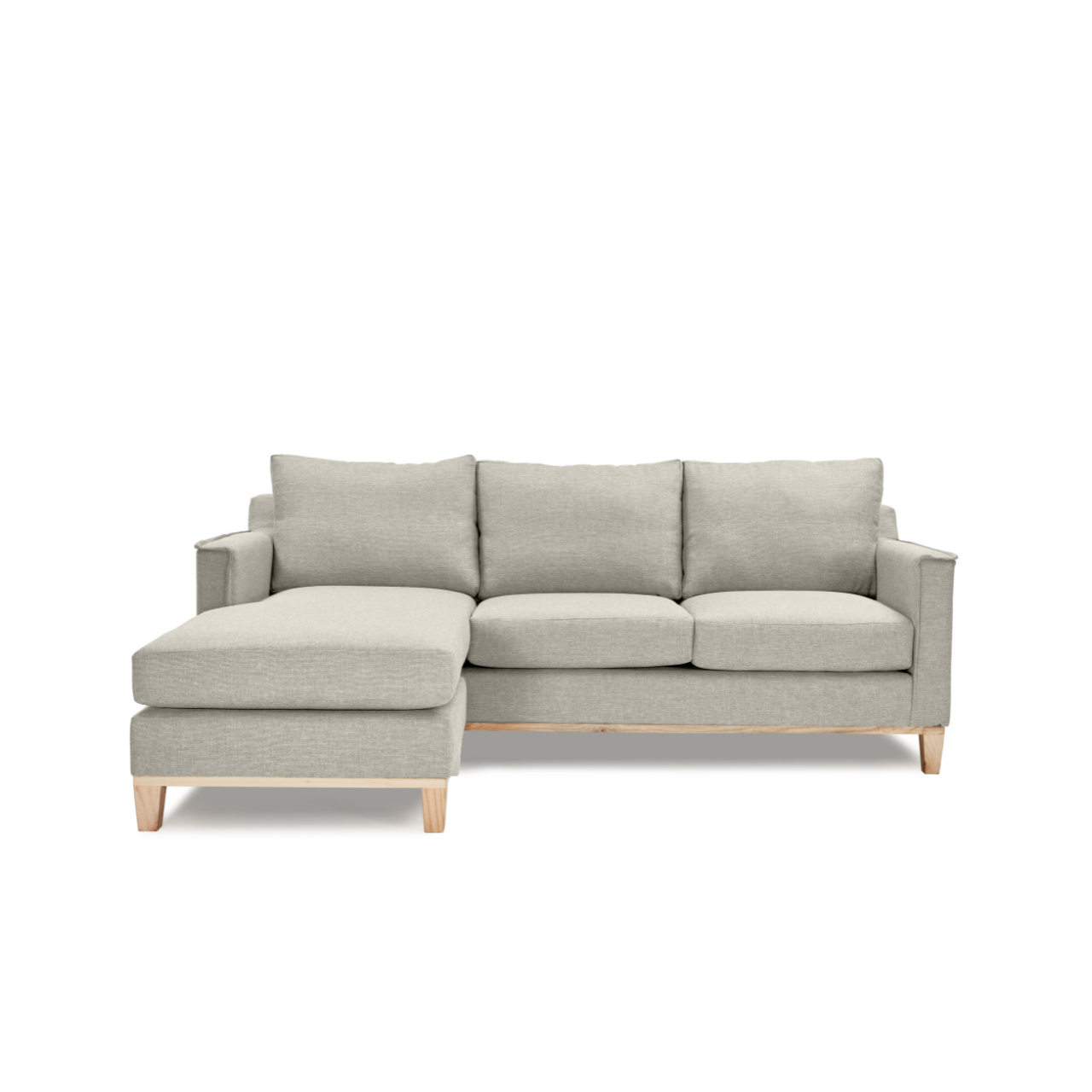 Side view of the Pillay Universal Daybed, showcasing its durable wooden frame and customizable upholstery.