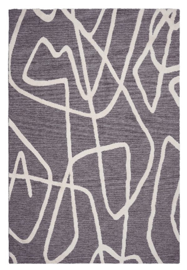 Sketchy Slate abstract grey area rug