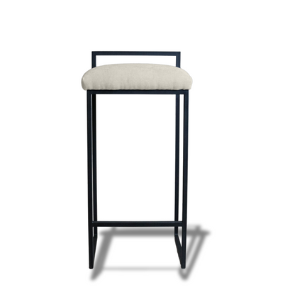 Sahara bar and kitchen counter-height chair with steel frame and customizable upholstered seat.