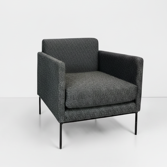 Gray armchair on a white background