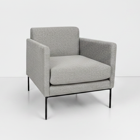 Gray armchair on a white background
