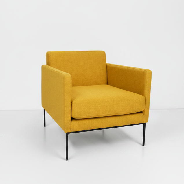 Gray armchair on a white background