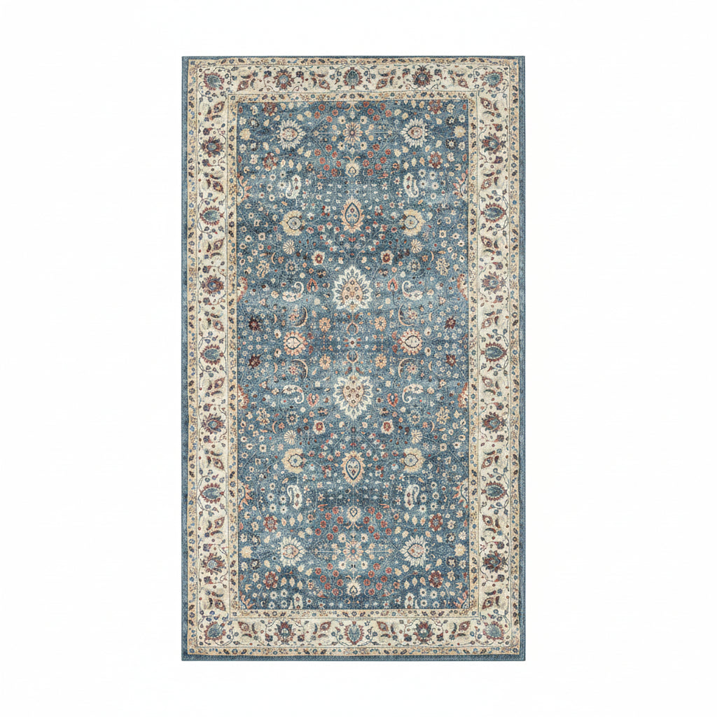 Talis heritage-inspired rug styled in bedroom