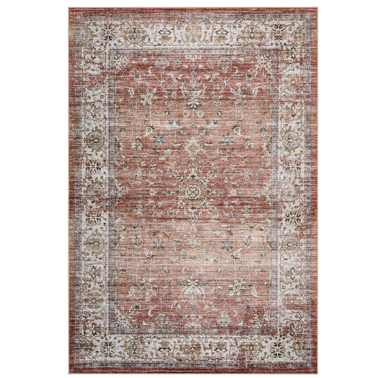 Decorative rug with intricate pattern on a white background