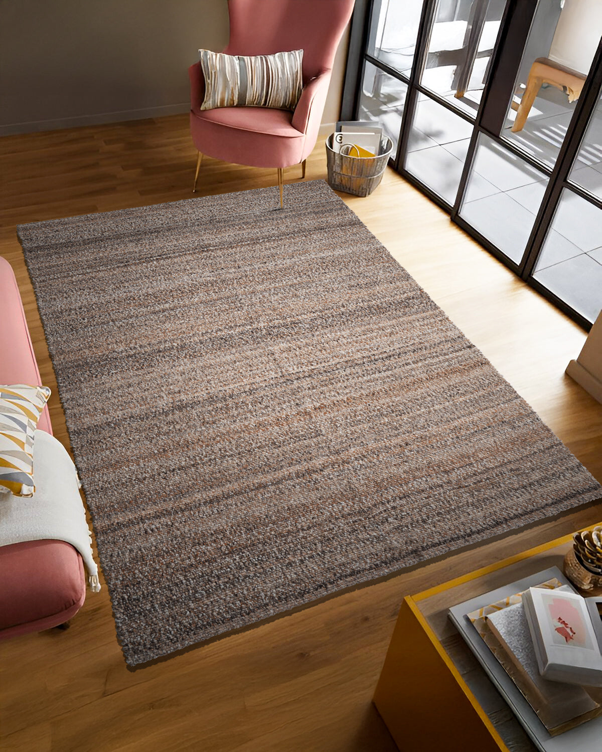 Wayfarer Jute rug styled in a living room