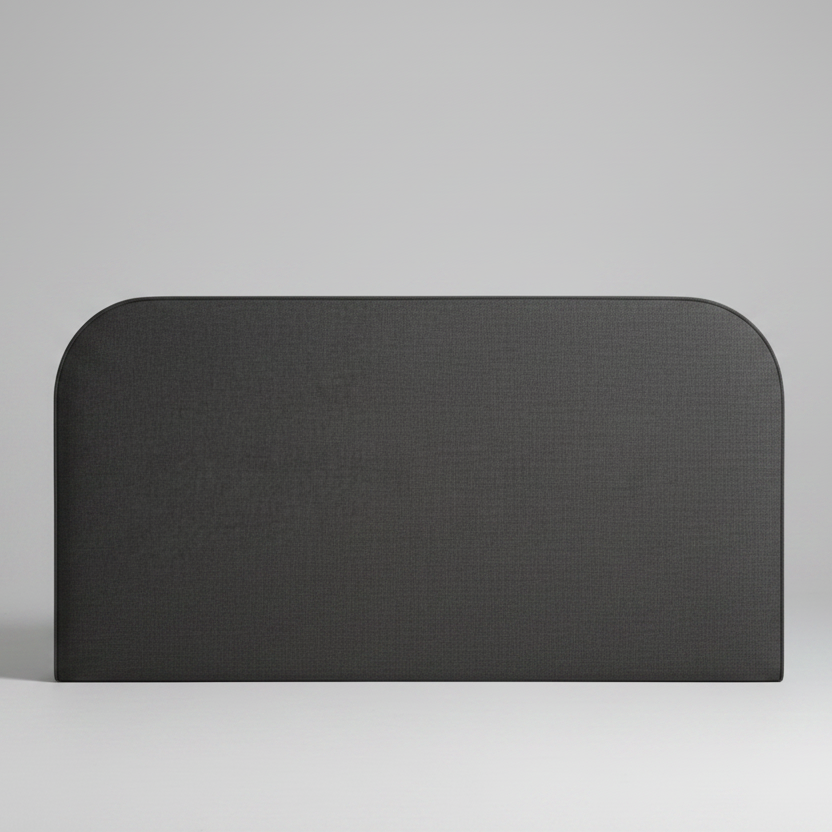 Charcoal headboard t on a grey background