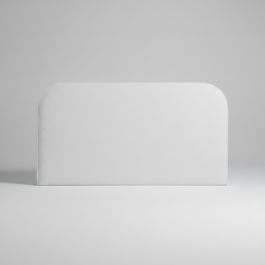 White headboard on a light gray background