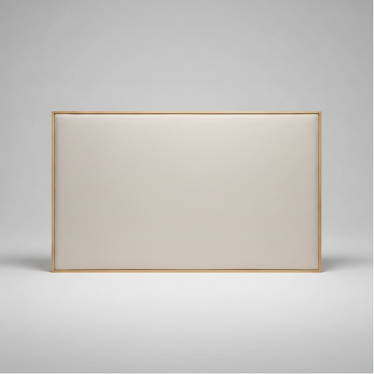 Upholstered headboard with oak frame