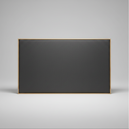 Black headboard with a oak wooden frame 