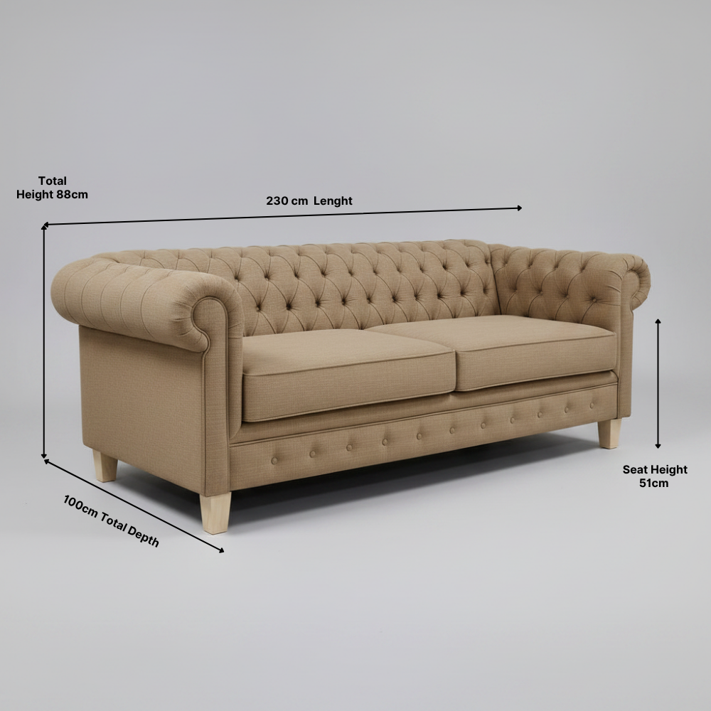 Paris Chesterfield dimensions