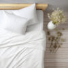 High-quality White Cotton Linen Pillowcases, perfect for a crisp and elegant bedroom look.