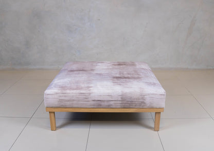 Scandi Ottoman Bench with oak legs and upholstered top.