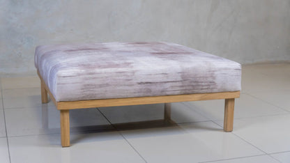 Scandi Ottoman Bench with oak legs and upholstered top.