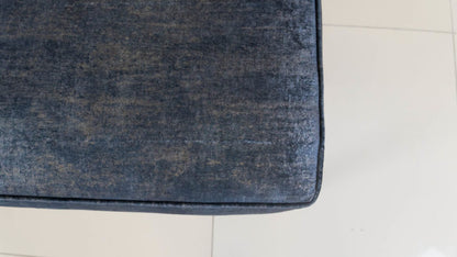 Elegant oak bench, handcrafted with custom upholstery.