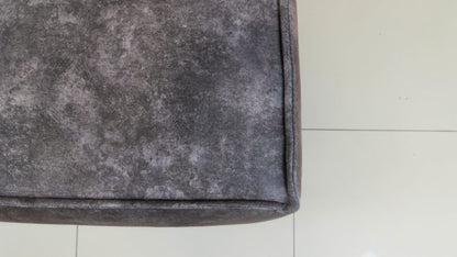 Boho Floor Ottoman in custom fabric, oversized and cozy.
