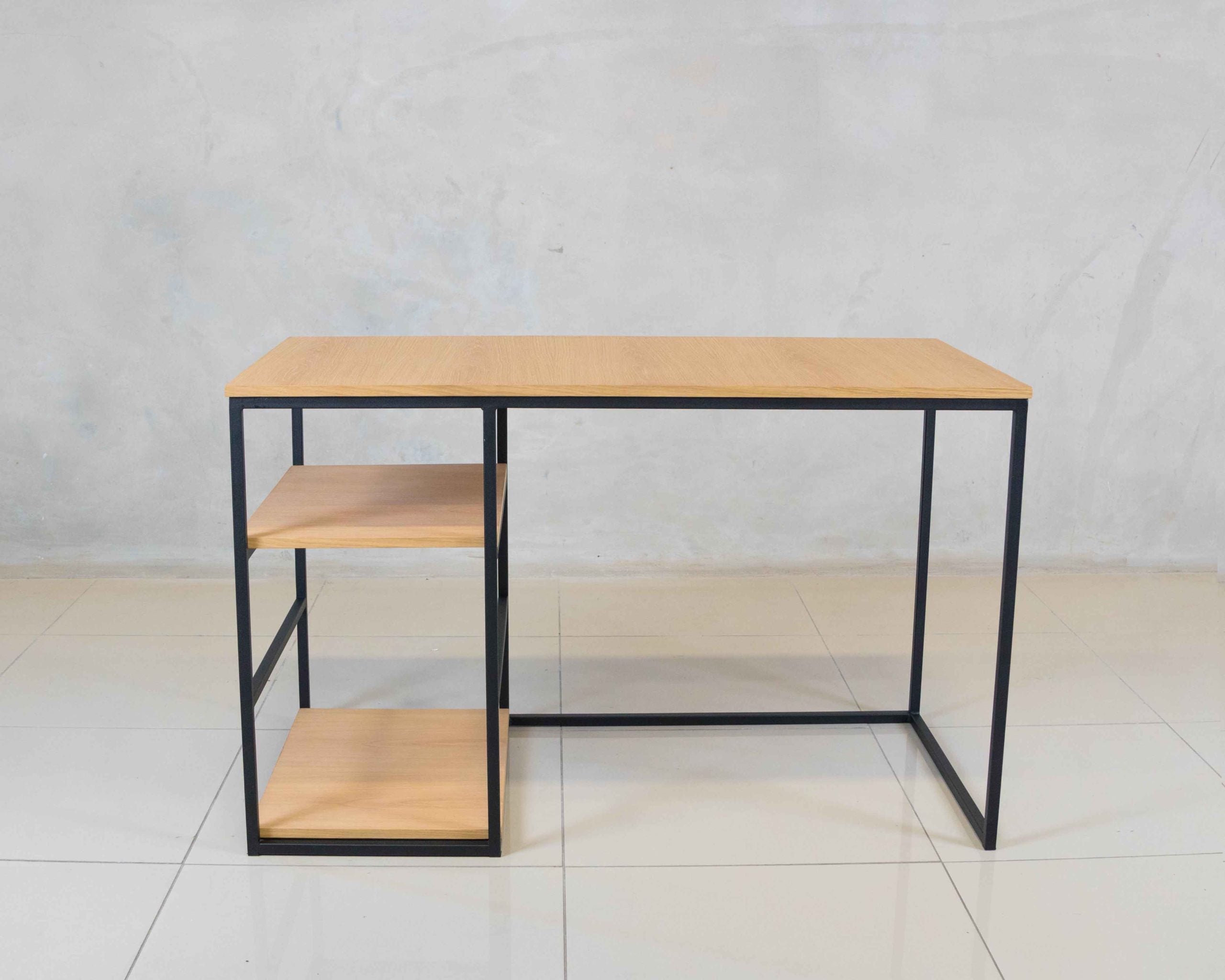 Harvard Desk with Bottom Shelves - Modern Home Office Desk and Storage ...