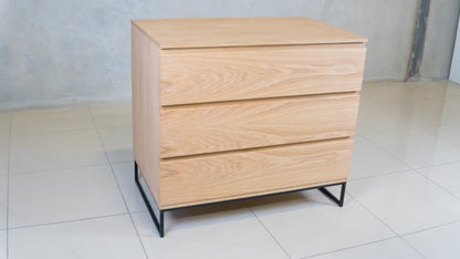 Naked Chest of Drawers with natural oak veneer finish.