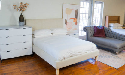 Modern Trendy Bed Set with plush upholstery, perfect for a stylish bedroom.