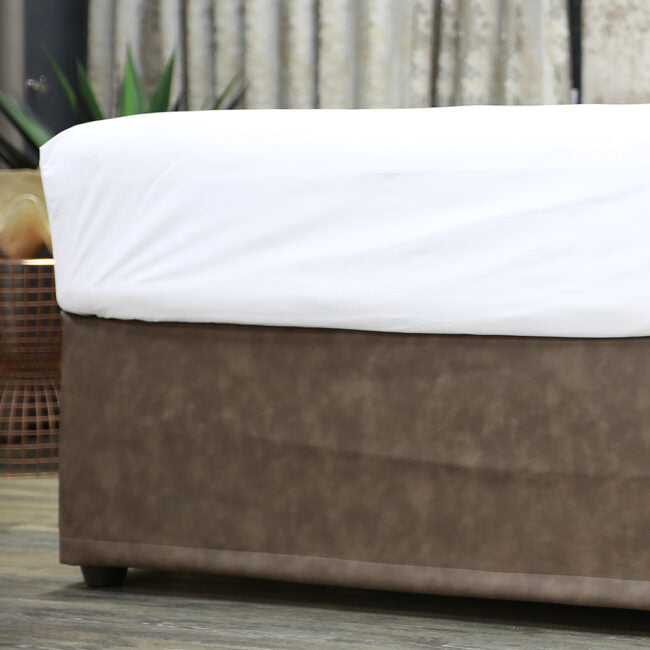 Durable and comfortable White Cotton Fitted Sheet, ideal for everyday use.